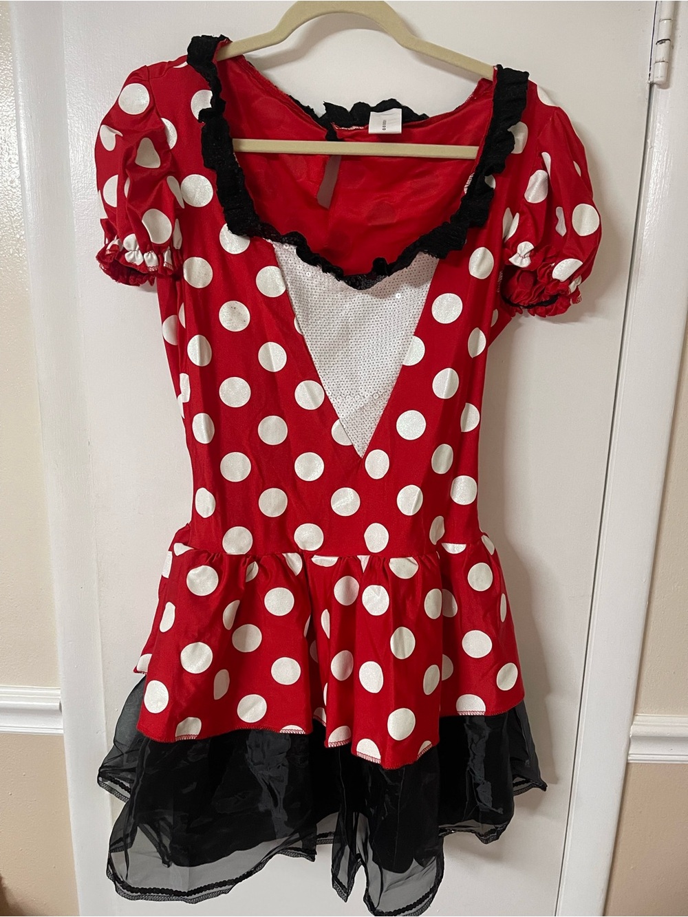 Minnie Mouse costume dress with sequence belt and hair accessory size